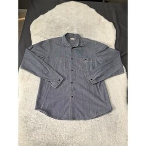 J.S. HOMESTEAD Mens Blue Button Down Denim‎ Shirt Size 2 Made In Japan Cotton